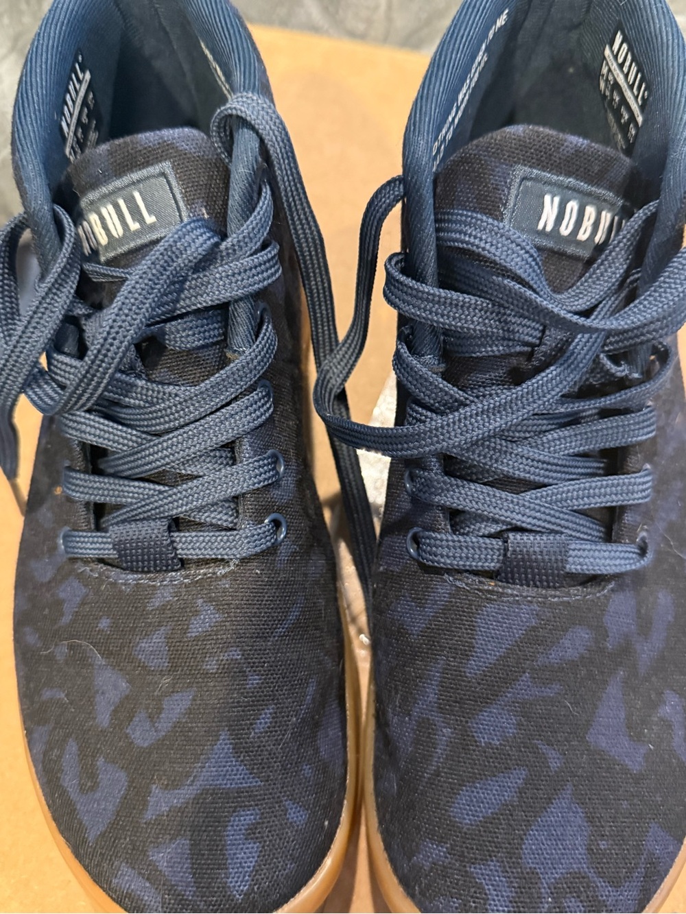 NOBULL Navy Patterned High-Top Lace-Up Boots with Gum Sole - Picture 2 of 5